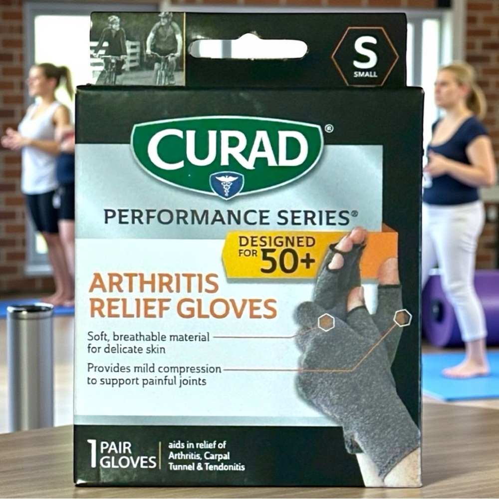 CURAD PERFORMANCE SERIES®️ Arthritis Relief Gloves, Made for 50+, Unisex, Sz-SM